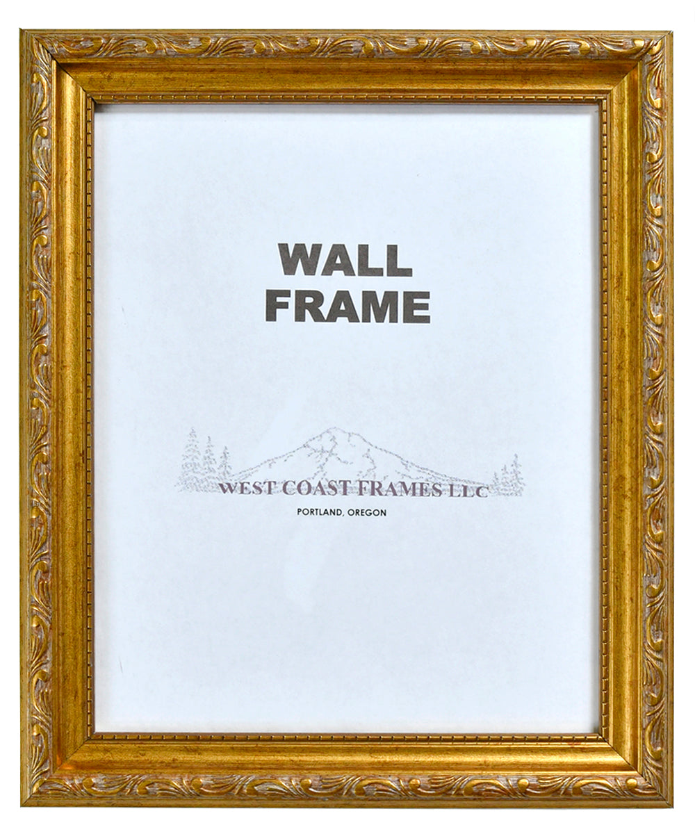 301G - Antique Gold Filagree Finish Picture Frame - Clear Glass