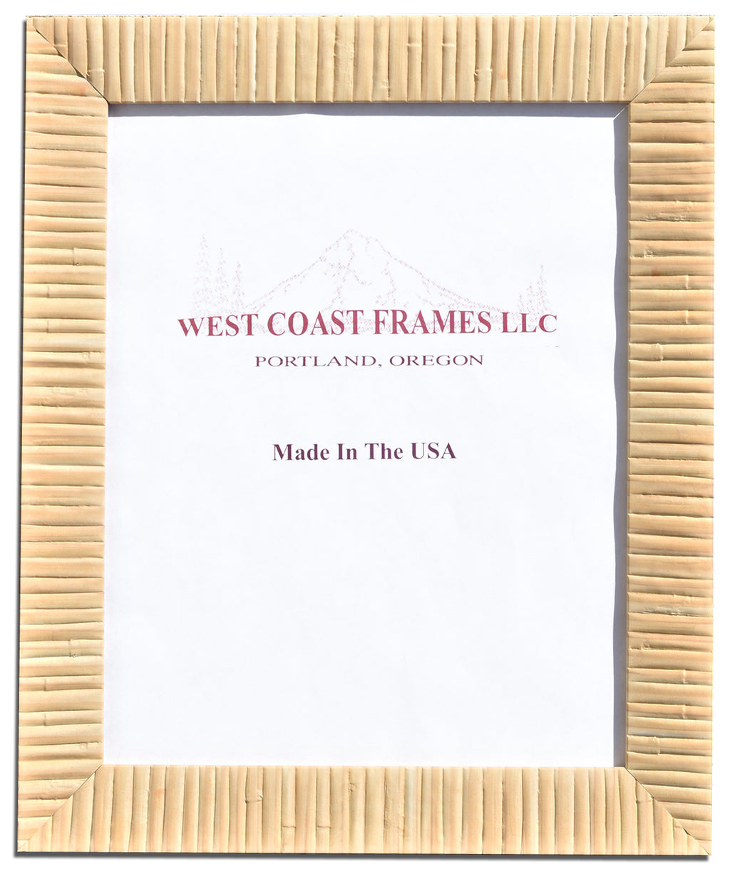 2402 Natural Rattan Picture Frame - Clear Glass