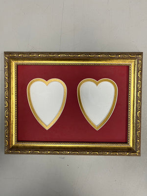 301GV Gold Ornate Poly Picture Frame with Double Red / Gold Mats for 3 x 5 photos